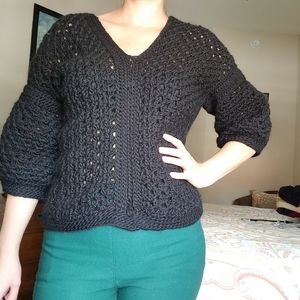 Handmade 3/4 Sleeve All Wool Jumper Sweater